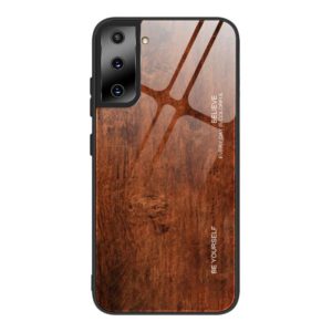 For Samsung Galaxy S21 Ultra 5G Wood Grain Glass Protective Case(M02) (OEM)