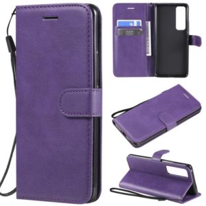 For Huawei nova 7 Pro Solid Color Horizontal Flip Protective Leather Case with Holder & Card Slots & Wallet & Lanyard(Purple) (OEM)