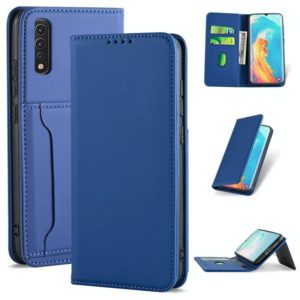 For Samsung Galaxy A81 Strong Magnetism Shockproof Horizontal Flip Liquid Feel Leather Case with Holder & Card Slots & Wallet(Blue) (OEM)