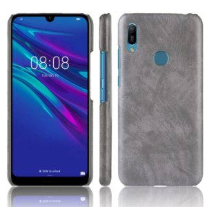 Shockproof Litchi Texture PC + PU Protective Case for Huawei Y6 (2019) (Grey) (OEM)