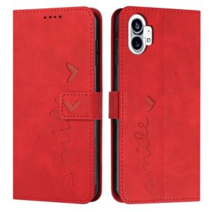 For Noting Phone 1 Skin Feel Heart Pattern Leather Phone Case(Red) (OEM)
