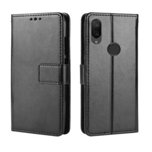 Retro Crazy Horse Texture Horizontal Flip Leather Case for Xiaomi Redmi 7, with Holder & Card Slots & Photo Frame (Black) (OEM)