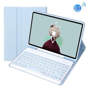 YT102B Detachable Candy Color Skin Feel Texture Round Keycap Bluetooth Keyboard Leather Case For iPad 10.2 2020 & 2019 / Air 2019 / Pro 10.5 inch(White Ice) (OEM)