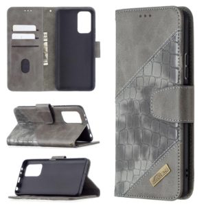 For Xiaomi Redmi Note 10 Pro Matching Color Crocodile Texture Horizontal Flip PU Leather Case with Wallet & Holder & Card Slots(Grey) (OEM)
