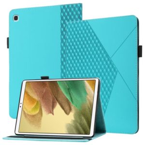 For Samsung Galaxy Tab A7 Lite 8.7 T220/T225 Rhombus Skin Feel Horizontal Flip Tablet Leather Case with Card Slots & Holder(Lake Blue) (OEM)