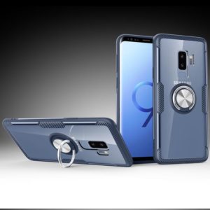 Scratchproof TPU + Acrylic Ring Bracket Protective Case for Galaxy S9 Plus(Navy Blue) (OEM)