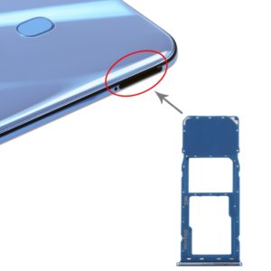 For Galaxy A20 A30 A50 SIM Card Tray + Micro SD Card Tray (Blue) (OEM)