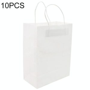 10 PCS Elegant Kraft Paper Bag With Handles for Wedding/Birthday Party/Jewelry/Clothes, Size:12x15x6cm (White) (OEM)