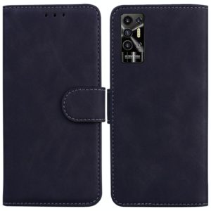 For Tecno Pova 2 Skin Feel Pure Color Flip Leather Phone Case(Black) (OEM)