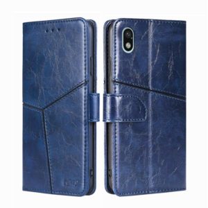 For Sony Xperia Ace III Geometric Stitching Horizontal Flip TPU + PU Leather Phone Case(Blue) (OEM)