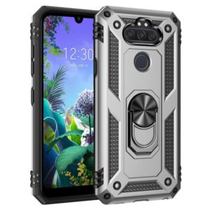 For LG Aristo 5 Shockproof TPU + PC Protective Case with 360 Degree Rotating Holder(Silver) (OEM)
