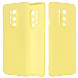 For OnePlus 8 Pro Pure Color Liquid Silicone Shockproof Full Coverage Case(Yellow) (OEM)