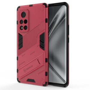 For Honor V40 Punk Armor 2 in 1 PC + TPU Shockproof Case with Invisible Holder(Rose Red) (OEM)