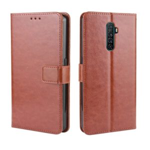 For Oppo Reno Ace Retro Crazy Horse Texture Horizontal Flip Leather Case with Holder & Card Slots & Photo Frame(Brown) (OEM)