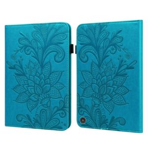 Lace Flower Embossing Pattern Horizontal Flip Leather Case with Holder & Card Slots & Wallet & Photo Frame & Sleep / Wake-up Function For Amazon Kindle Fire HD 8 2020 / HD 8 Plus 2020(Blue) (OEM)