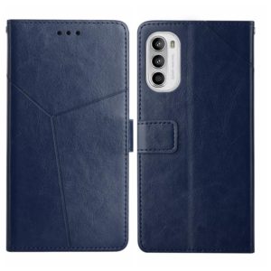 For Motorola Moto G71S Y Stitching Horizontal Flip Leather Phone Case(Blue) (OEM)