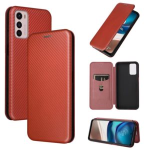 For Motorola Moto G42 Carbon Fiber Texture Leather Phone Case(Brown) (OEM)