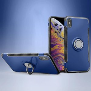 For iPhone XS Max Magnetic 360 Degrees Rotation Ring Armor Protective Case(Blue) (OEM)