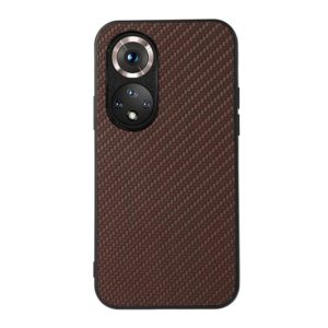 For Honor 50 Pro Accurate Hole Carbon Fiber Texture Shockproof Case(Brown) (OEM)