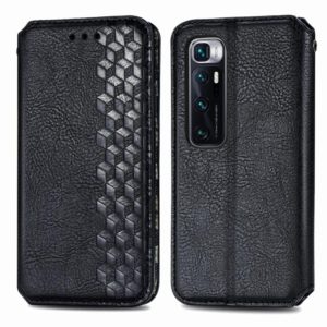 For Xiaomi Mi 10 Ultra Cubic Grid Pressed Horizontal Flip Magnetic PU Leather Case with Holder & Card Slots & Wallet(Black) (OEM)