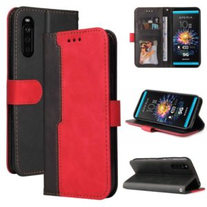 For Sony Xperia 10 III Business Stitching-Color Horizontal Flip PU Leather Case with Holder & Card Slots & Photo Frame(Red) (OEM)