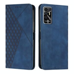 For Tecno Pova 2 Diamond Splicing Skin Feel Magnetic Leather Phone Case(Blue) (OEM)