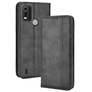 For Nokia C21 Plus Magnetic Buckle Retro Crazy Horse Leather Phone Case(Black) (OEM)