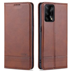 For OPPO A74 4G / F19 AZNS Magnetic Calf Texture Horizontal Flip Leather Case with Card Slots & Holder & Wallet(Brown) (AZNS) (OEM)