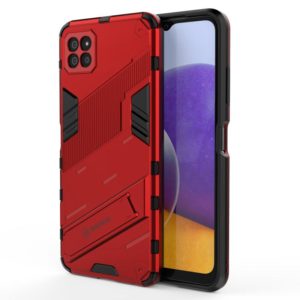 For Samsung Galaxy A22 5G Punk Armor 2 in 1 PC + TPU Shockproof Case with Invisible Holder(Red) (OEM)