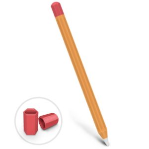 For Apple Pencil 1 Stylus Touch Pen Split Contrast Color Silicone Protective Case(Retro Orange Red) (OEM)