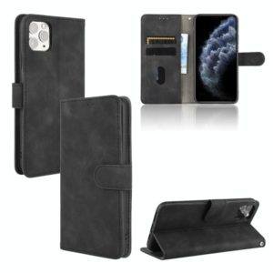 For iPhone 12 mini Solid Color Skin Feel Magnetic Buckle Horizontal Flip Calf Texture PU Leather Case with Holder & Card Slots & Wallet(Black) (OEM)
