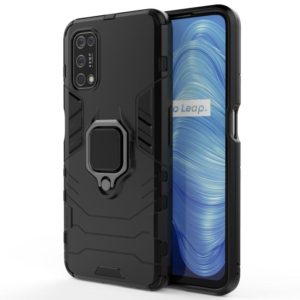 For OPPO Realme V5 5G PC + TPU Shockproof Protective Case with Magnetic Ring Holder(Black) (OEM)
