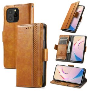 For Oukitel C21 Pro CaseNeo Business Splicing Dual Magnetic Buckle Horizontal Flip PU Leather Case with Holder & Card Slots & Wallet(Khaki) (OEM)