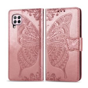 For Huawei Nova 6 SE Butterfly Love Flower Embossed Horizontal Flip Leather Case with Bracket / Card Slot / Wallet / Lanyard(Rose Gold) (OEM)