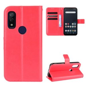 For Fujitsu Arrows WE Crazy Horse Texture Horizontal Flip Leather Case with Holder & Card Slots & Lanyard(Red) (OEM)