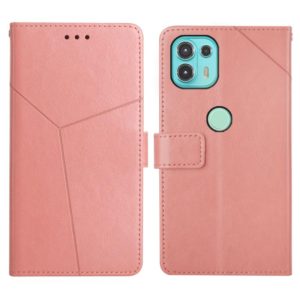 For Motorola Edge 20 Lite Y Stitching Horizontal Flip Leather Phone Case with Holder & Card Slots & Wallet & Photo Frame(Rose Gold) (OEM)