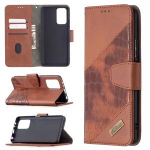 For Xiaomi Redmi Note 10 Pro Matching Color Crocodile Texture Horizontal Flip PU Leather Case with Wallet & Holder & Card Slots(Brown) (OEM)