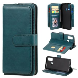 For Huawei P Smart(2020) Multifunctional Magnetic Copper Buckle Horizontal Flip Solid Color Leather Case with 10 Card Slots & Wallet & Holder & Photo Frame(Dark Green) (OEM)