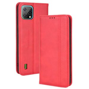 For Blackview A55 Magnetic Buckle Retro Crazy Horse Leather Phone Case(Red) (OEM)