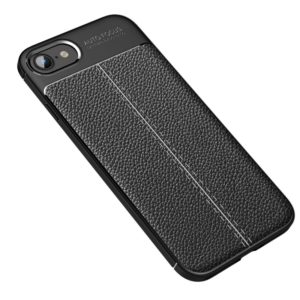 For iPhone SE 2022 / SE 2020 Litchi Texture TPU Shockproof Case(Black) (OEM)