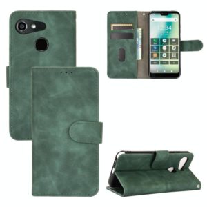 For Kyocera Gratina KYV48 Solid Color Skin Feel Magnetic Buckle Horizontal Flip Calf Texture PU Leather Case with Holder & Card Slots & Wallet(Green) (OEM)