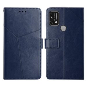 For UMIDIGI A9 Y Stitching Horizontal Flip Leather Phone Case(Blue) (OEM)