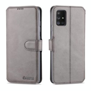 For Samsung Galaxy A71 AZNS Calf Texture Horizontal Flip Leather Case, with Holder & Card Slots & Wallet & Photo Frame(Grey) (AZNS) (OEM)