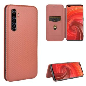 For OPPO Realme X50 Pro / X50 Pro 5G Carbon Fiber Texture Horizontal Flip TPU + PC + PU Leather Case with Card Slot(Brown) (OEM)