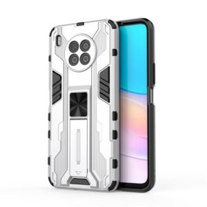 For Huawei nova 8i Overseas Version Supersonic PC + TPU Shock-proof Protective Case with Holder(Silver) (OEM)