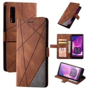 For Samsung Galaxy A7(2018) Skin Feel Splicing Horizontal Flip Leather Case with Holder & Card Slots & Wallet & Photo Frame(Brown) (OEM)