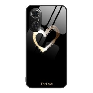 For Honor 50 SE Colorful Painted Glass Phone Case(Black Love) (OEM)