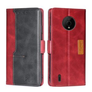 For Nokia C200 Contrast Color Side Buckle Leather Phone Case(Red+Black) (OEM)