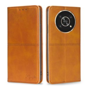 For Honor X30 Cow Texture Magnetic Horizontal Flip Leather Phone Case(Light Brown) (OEM)