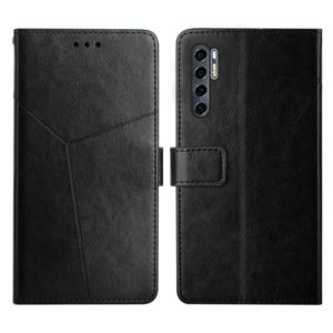 For TCL 20 Pro 5G Y Stitching Horizontal Flip Leather Phone Case(Black) (OEM)